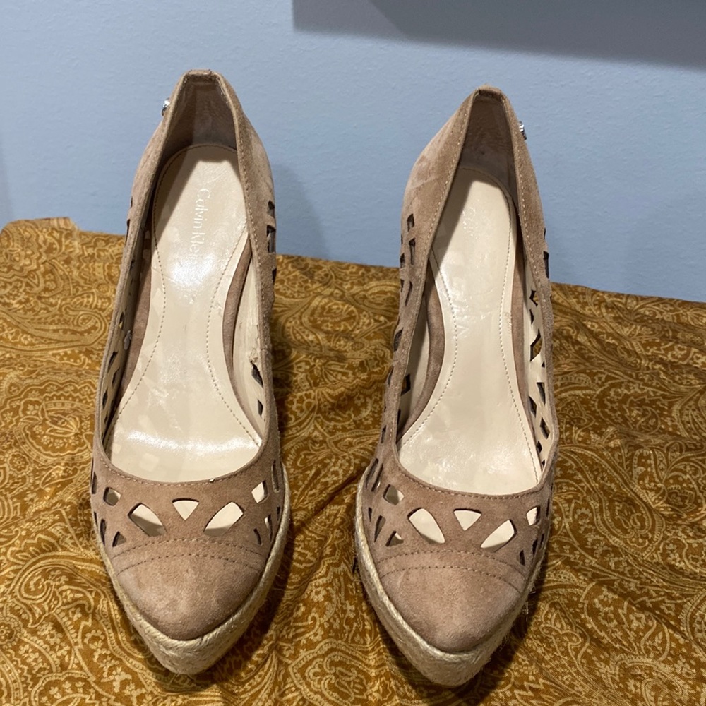 Calvin Klein espadrille wedge shoes in size 6. Hardly worn.